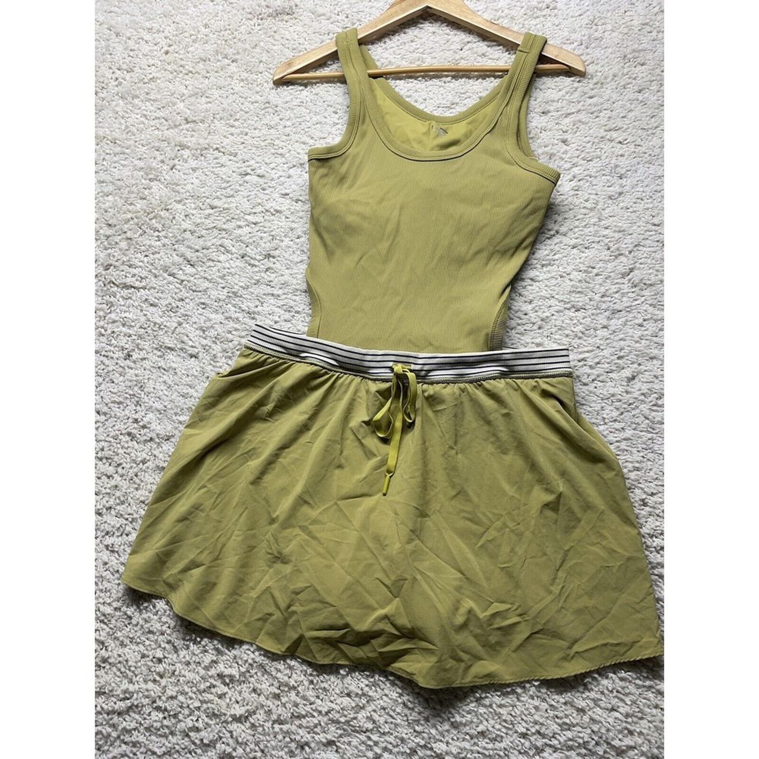 Aerie Women's Offline Chartreuse Ribbed Cut Out Sport Dress XL Great condition