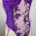 Purple Butterfly Embroidered Teddy Bodysuit