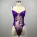 Purple Butterfly Embroidered Teddy Bodysuit