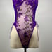 Purple Butterfly Embroidered Teddy Bodysuit