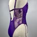 Purple Butterfly Embroidered Teddy Bodysuit