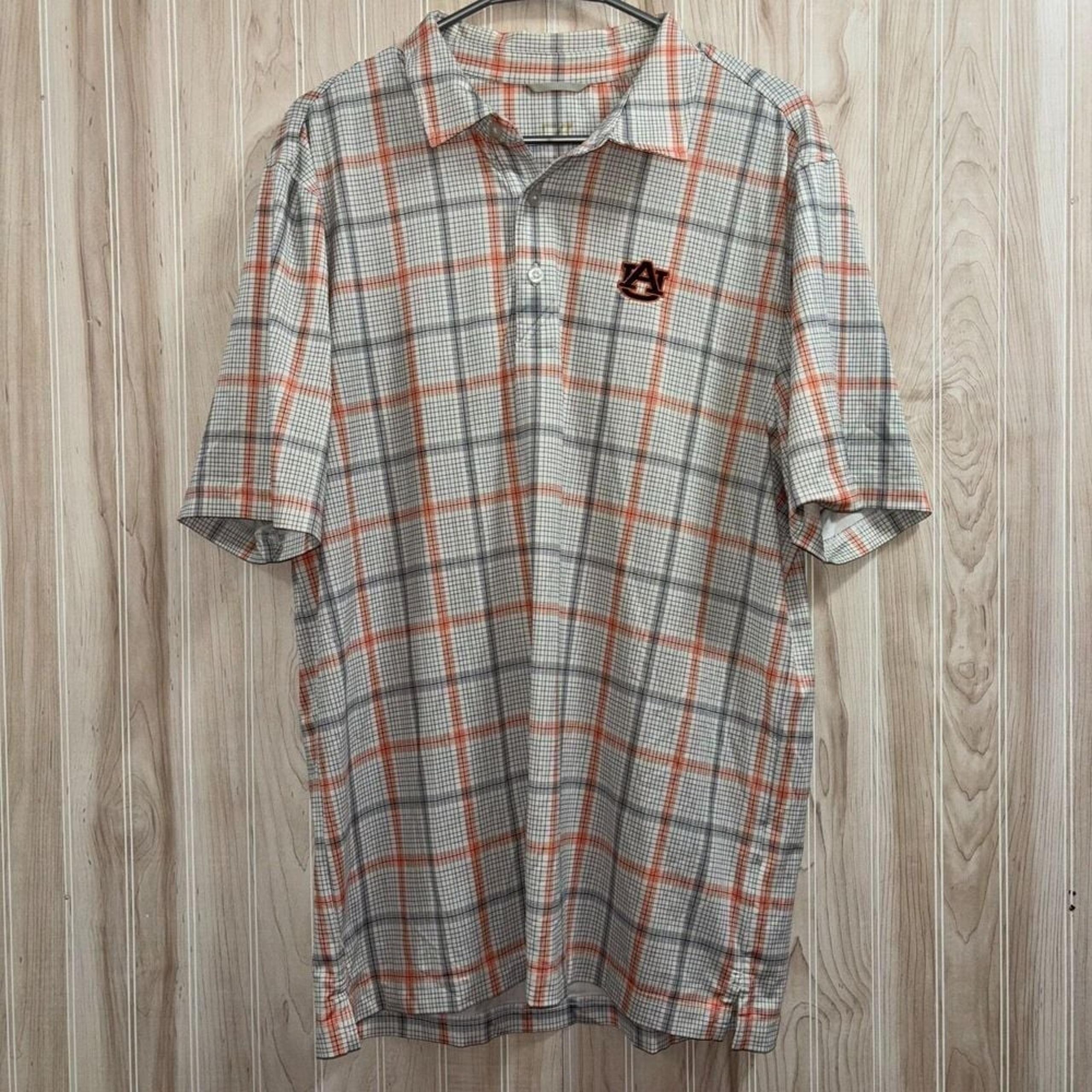 Auburn University Polo Shirt Men's Size M Cutter And Buck Polo Navy Gray Orange