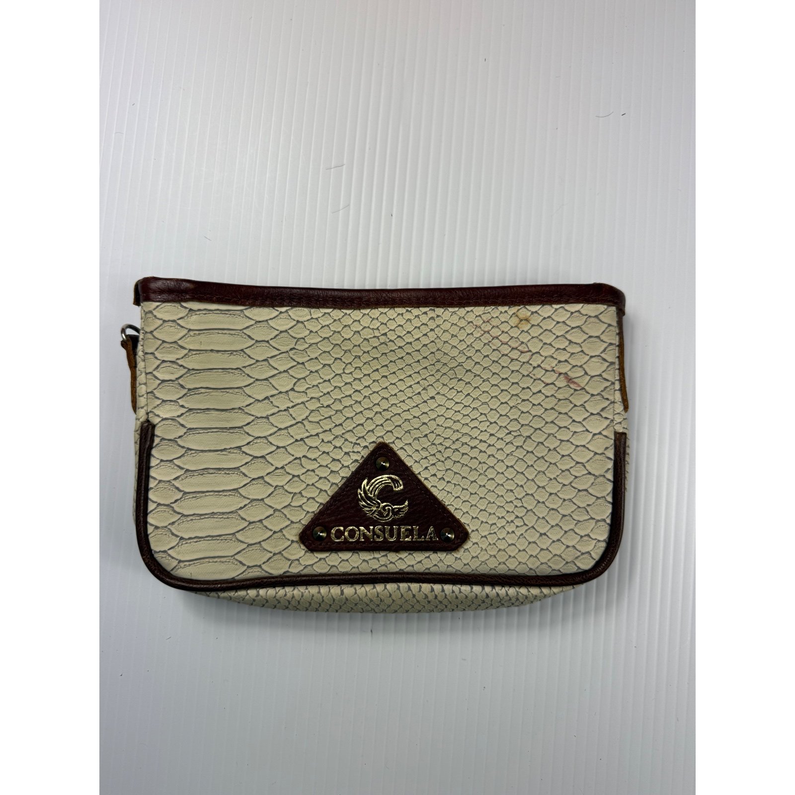 Consuela Snakeskin Print Pouch Small Zip Clutch Bag