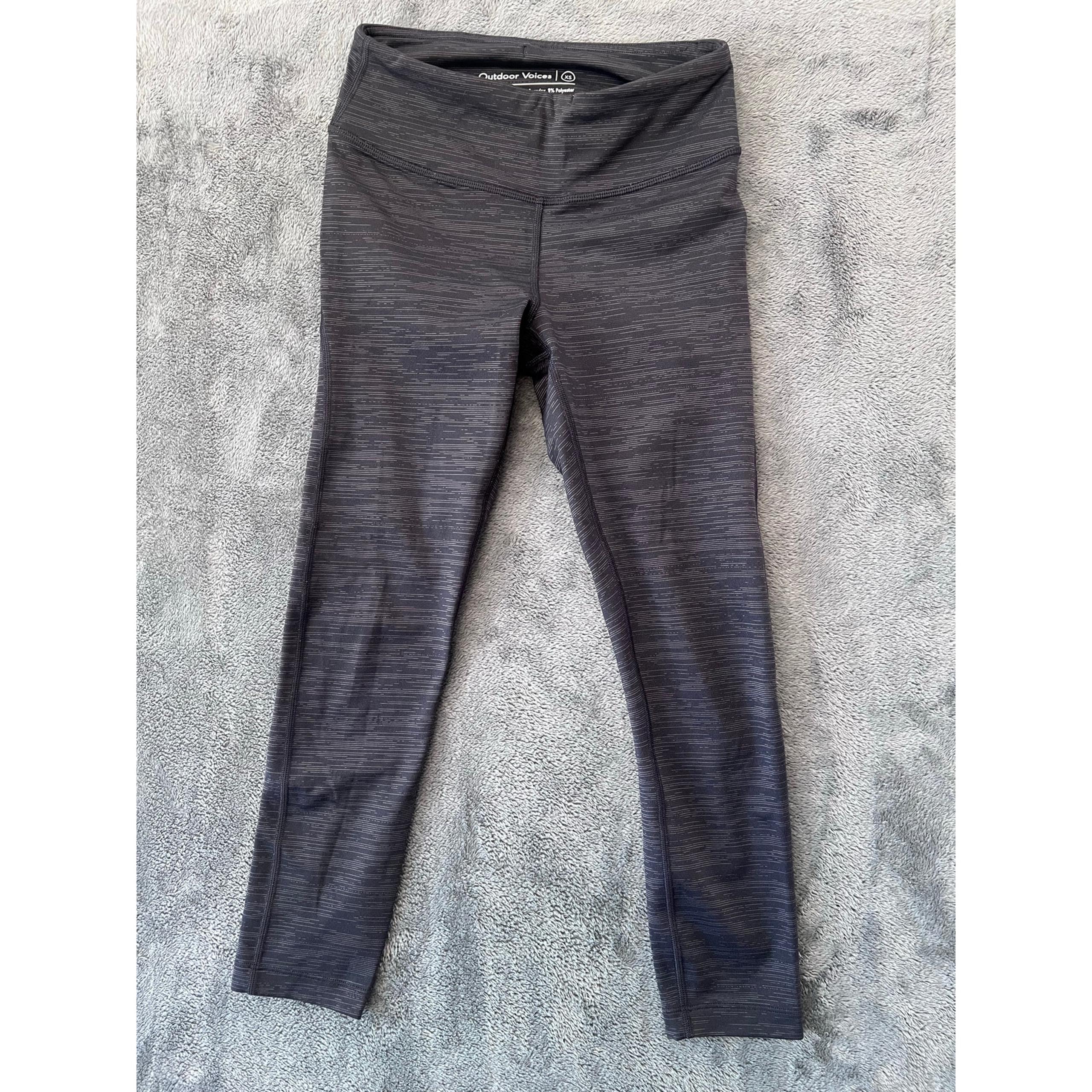 Outdoor Voices Leggings Women XS Gray/Black Stretch highrise Activewear Casual