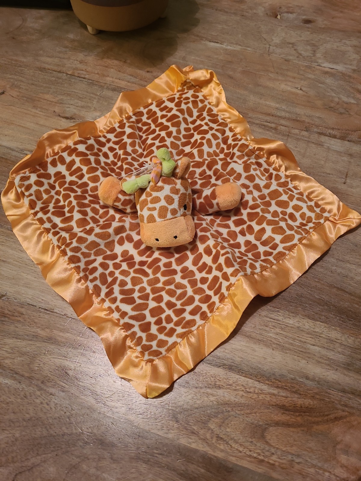 Baby dumpling imagination nurture giraffe lovey security blanket minky satin