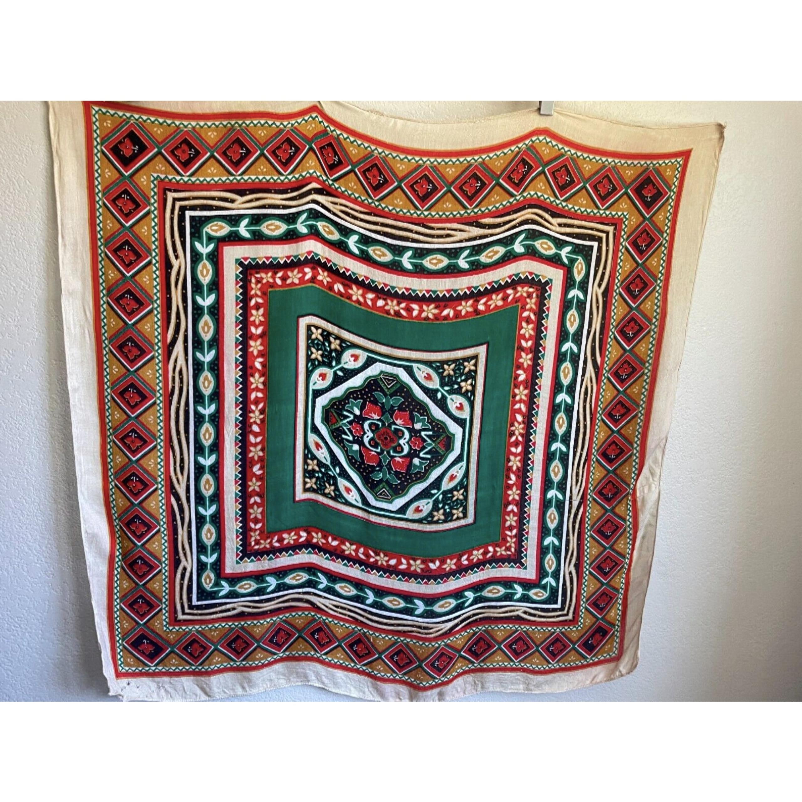 Vintage Challis by Berkshire Floral Scarf Boho Hippie Made in India Rayon