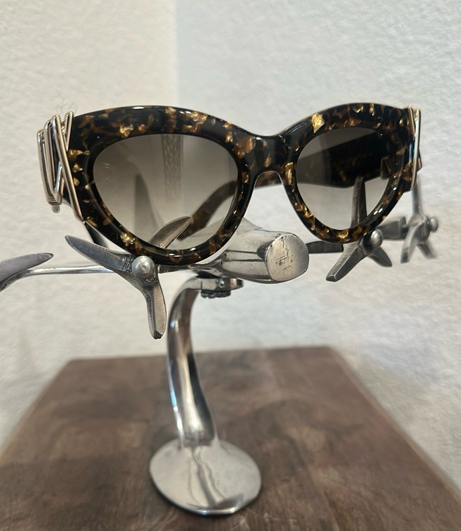 Lanvin LNV671S 239 50 - Textured Brown Gold Cat Eye Sunglasses New