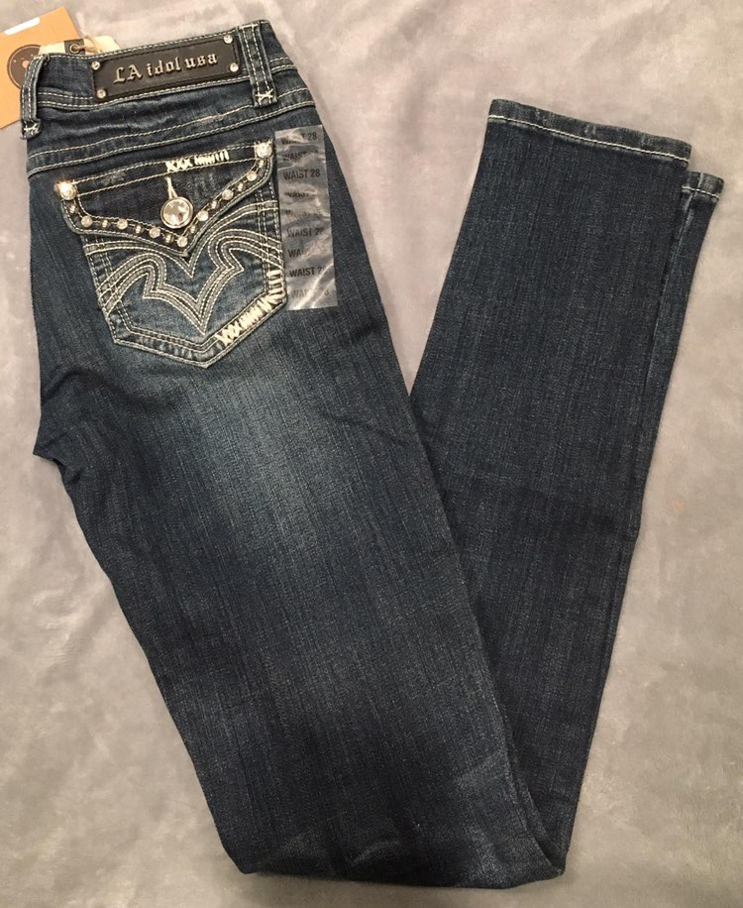 NWT LA IDOL Skinny Bling Destress Jeans