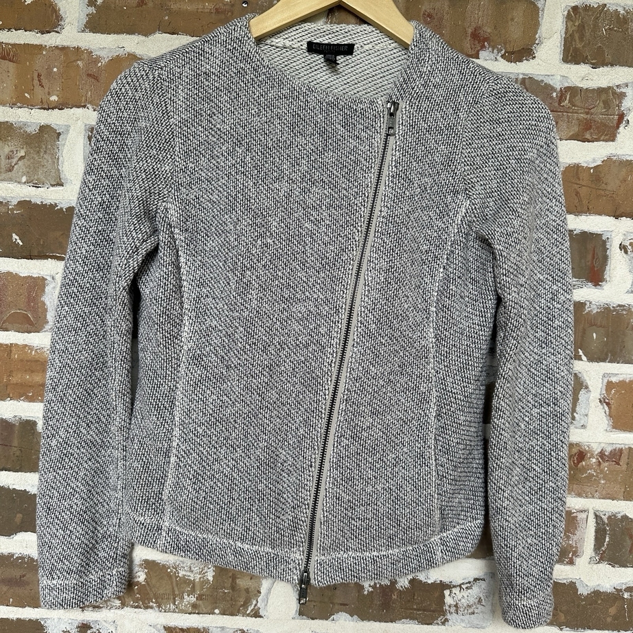 Eileen Fisher Womens Petite Small Twisted Terry Moto 100% Organic Cotton Sweater