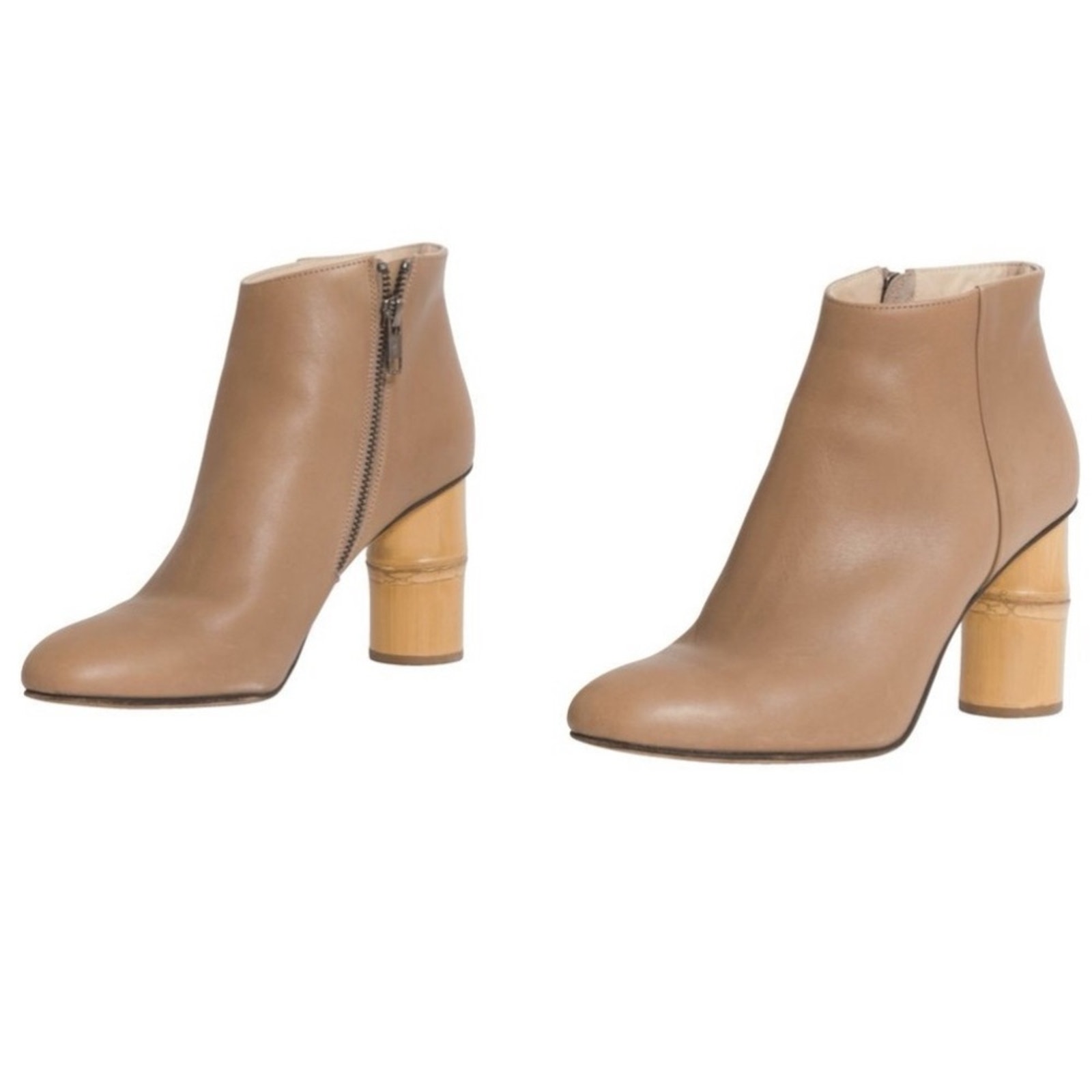 Shaina Mote Ikebana Italian Leather Bamboo Heel Ankle Boots
