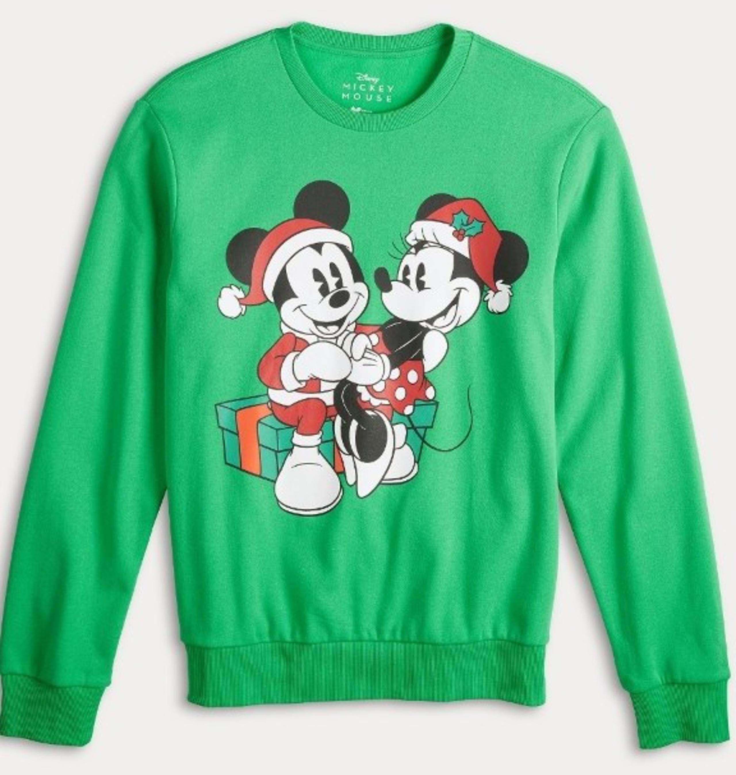 New Disney Mickey & Minnie Jolly Gift Christmas Crewneck Sweatshirt (sz xl)