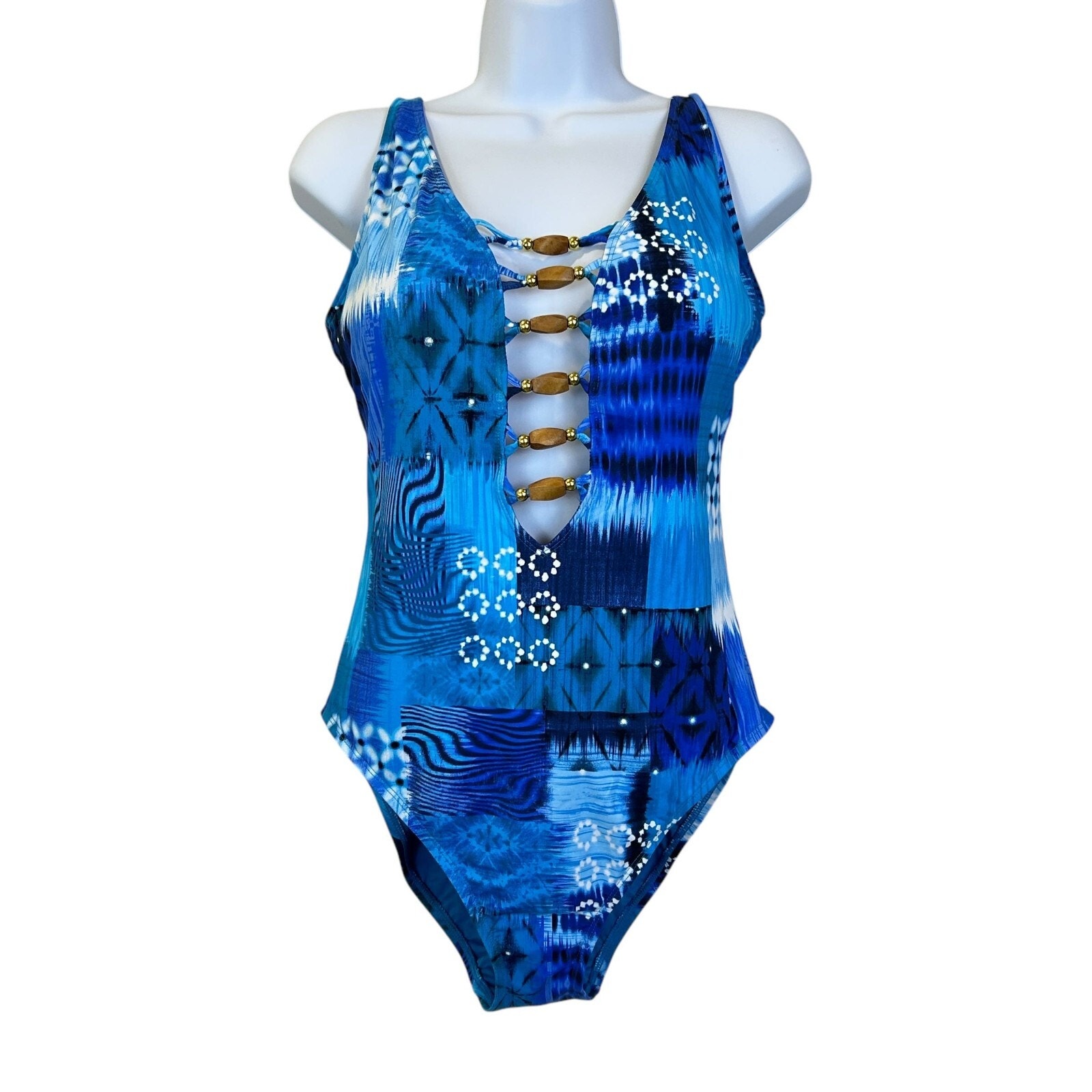 Bleu by Rod Beattie Too Hot to Handle Cutout One-Piece Swimsuit Women's 12 NWT