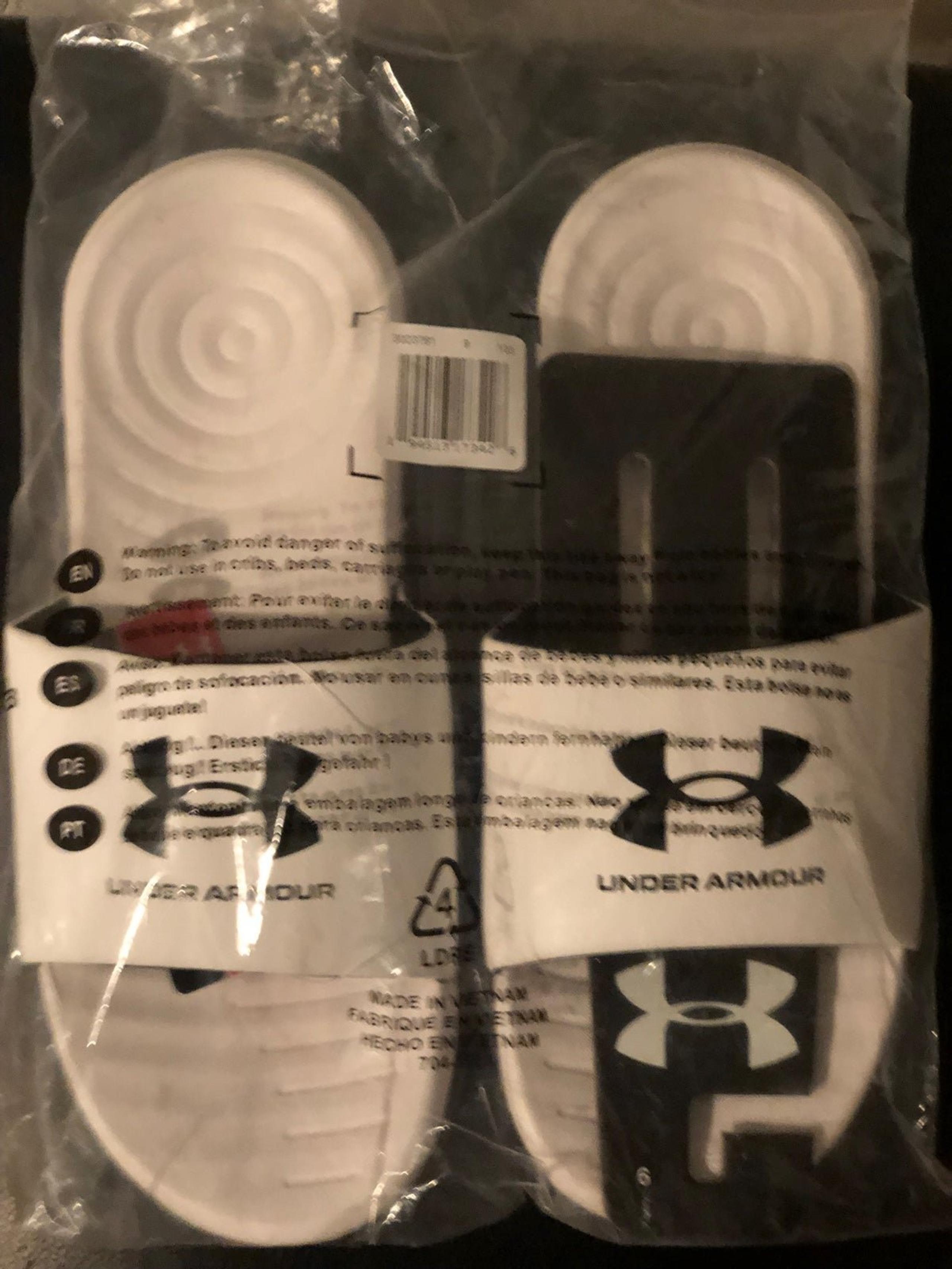 NWT Under Armour Men's ANSA FIX SL 103 WHT, 3023761 Slide / Sandal, Size 9