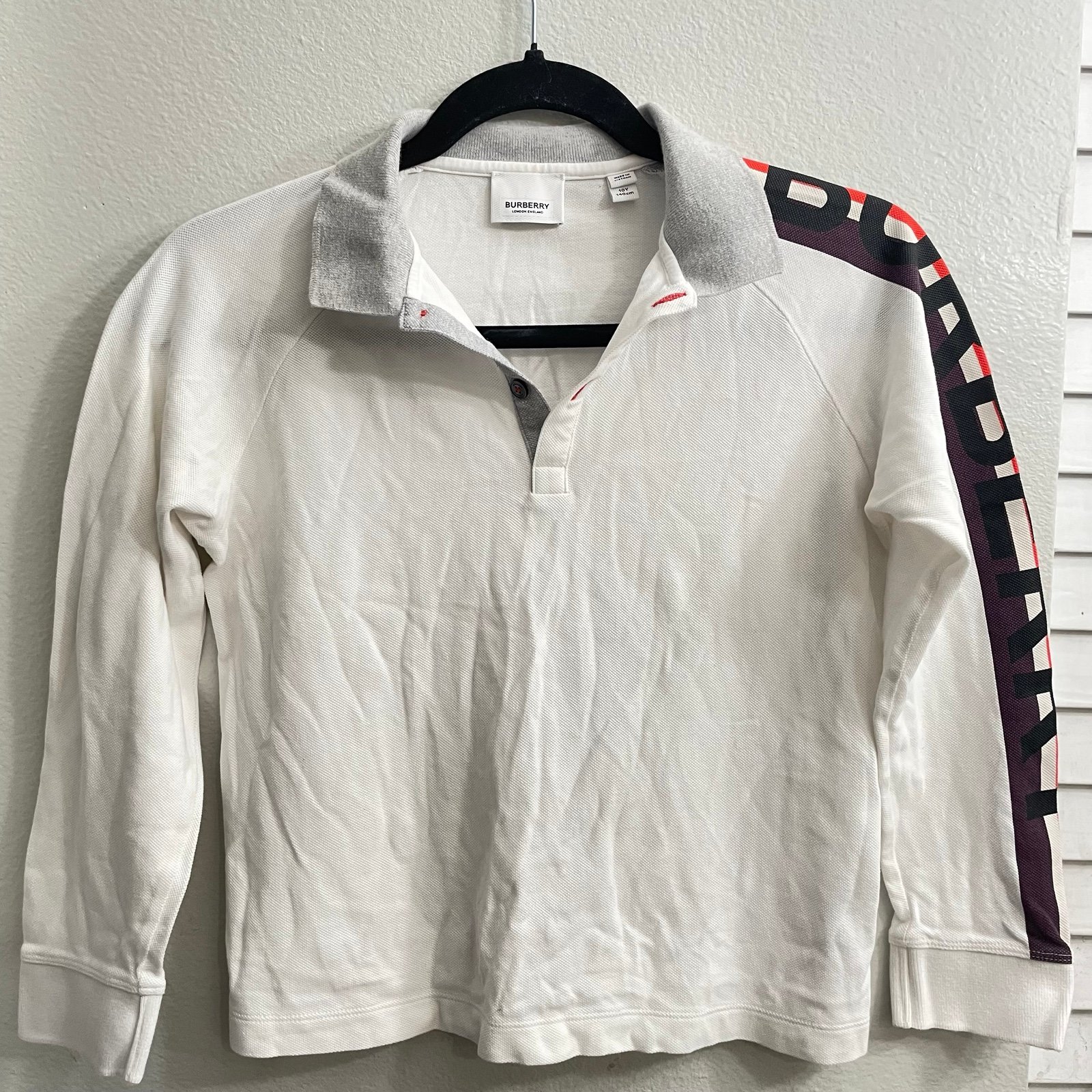 Burberry Boys White Long Sleeve Size 10y