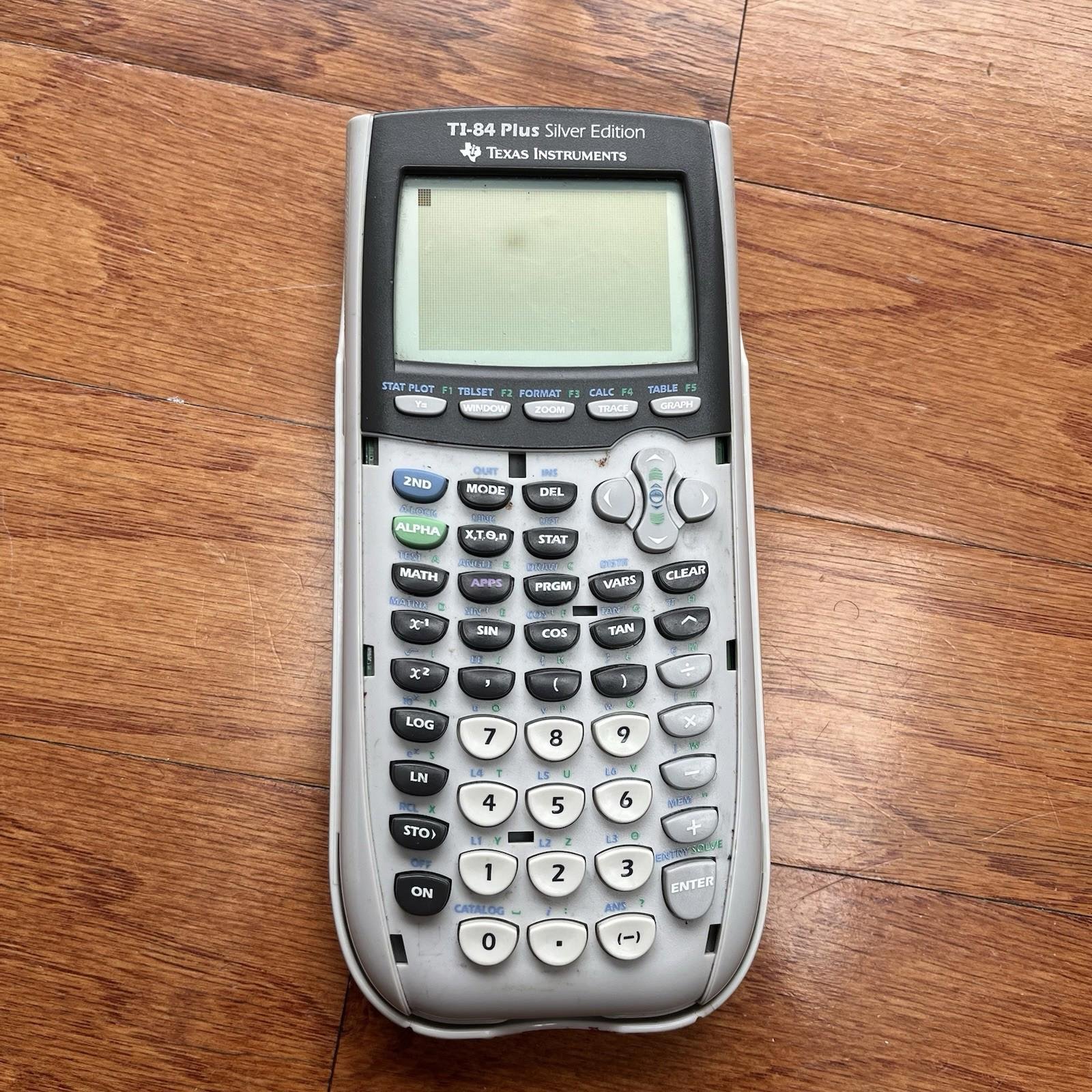 Texas Instruments TI-84 Plus Silver Edition Graphing Calculator Tested W/ Cover