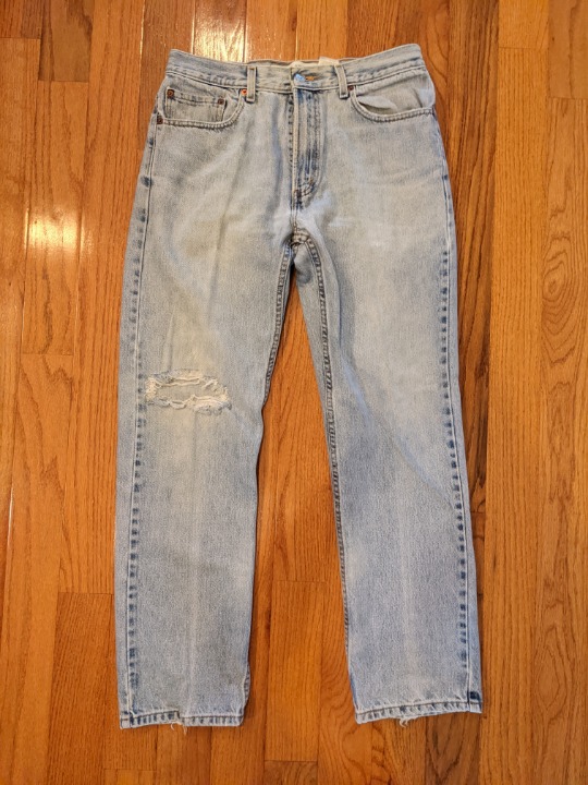 Vintage Y2K Levis 505 Regular Fit Distressed Blue Jeans Made in Mexico 33 x 32