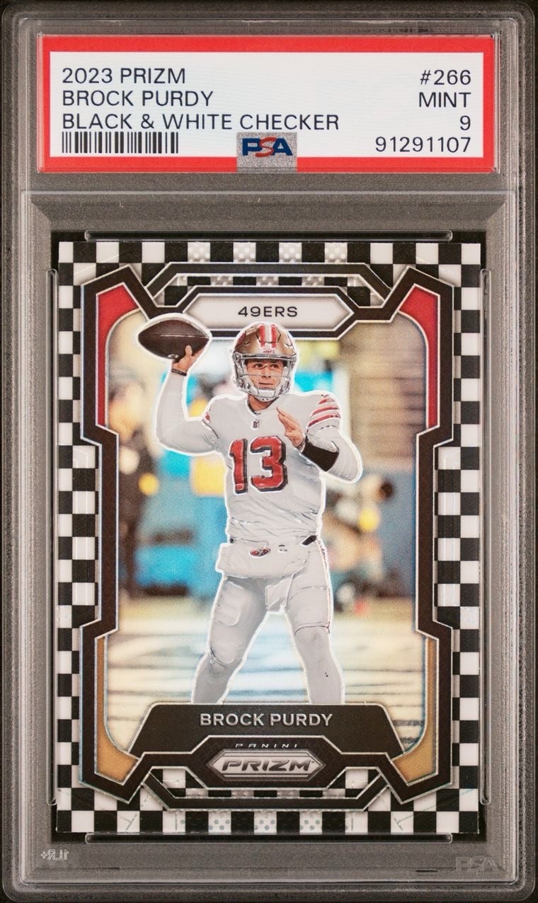 2023 Panini Prizm Brock Purdy #266 Black & White Checker SF