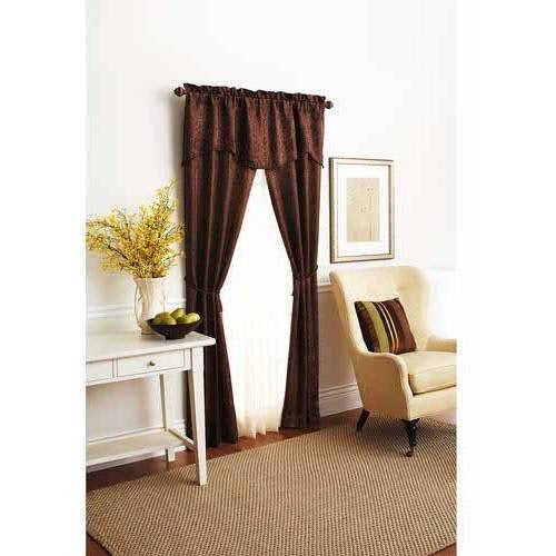 2 Mainstays Damask Scroll Curtain Sets