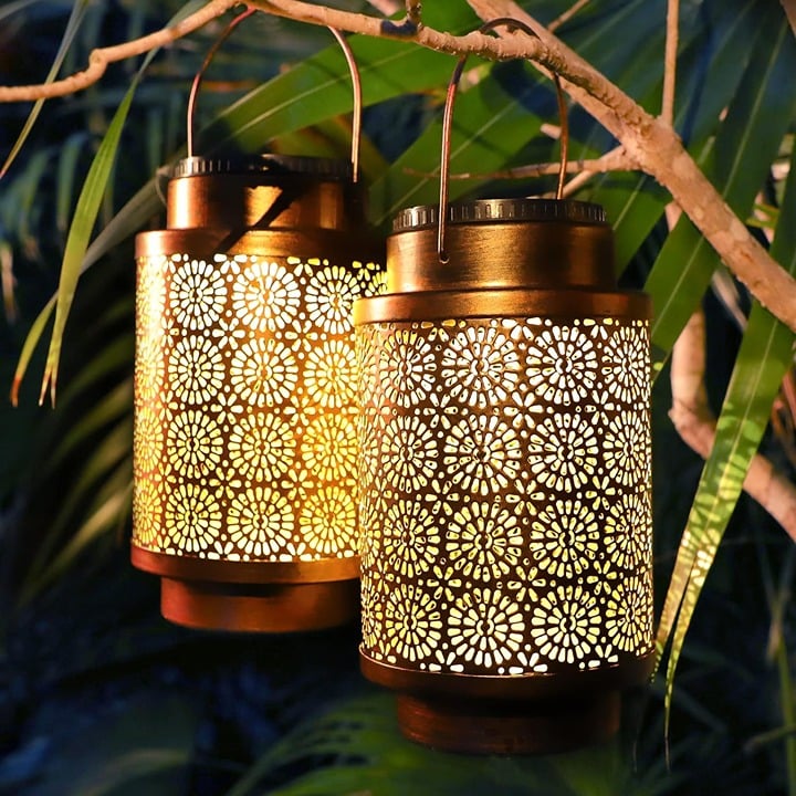 Hanging Solar Lantern Outdoor Waterproof 2 Pack