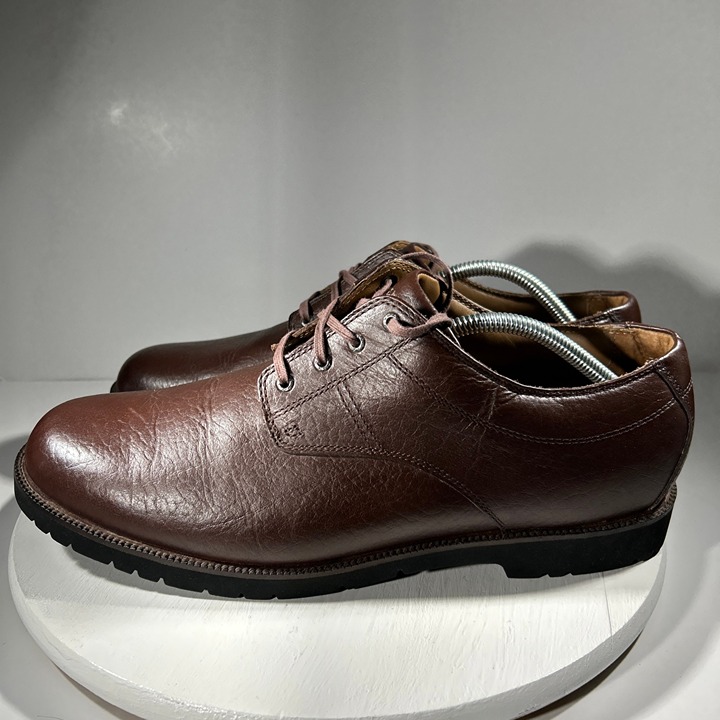 H.S. Trask Gallatin ES Plain Mens Size 12 M Leather Shoes Brown Oxford USED ONCE
