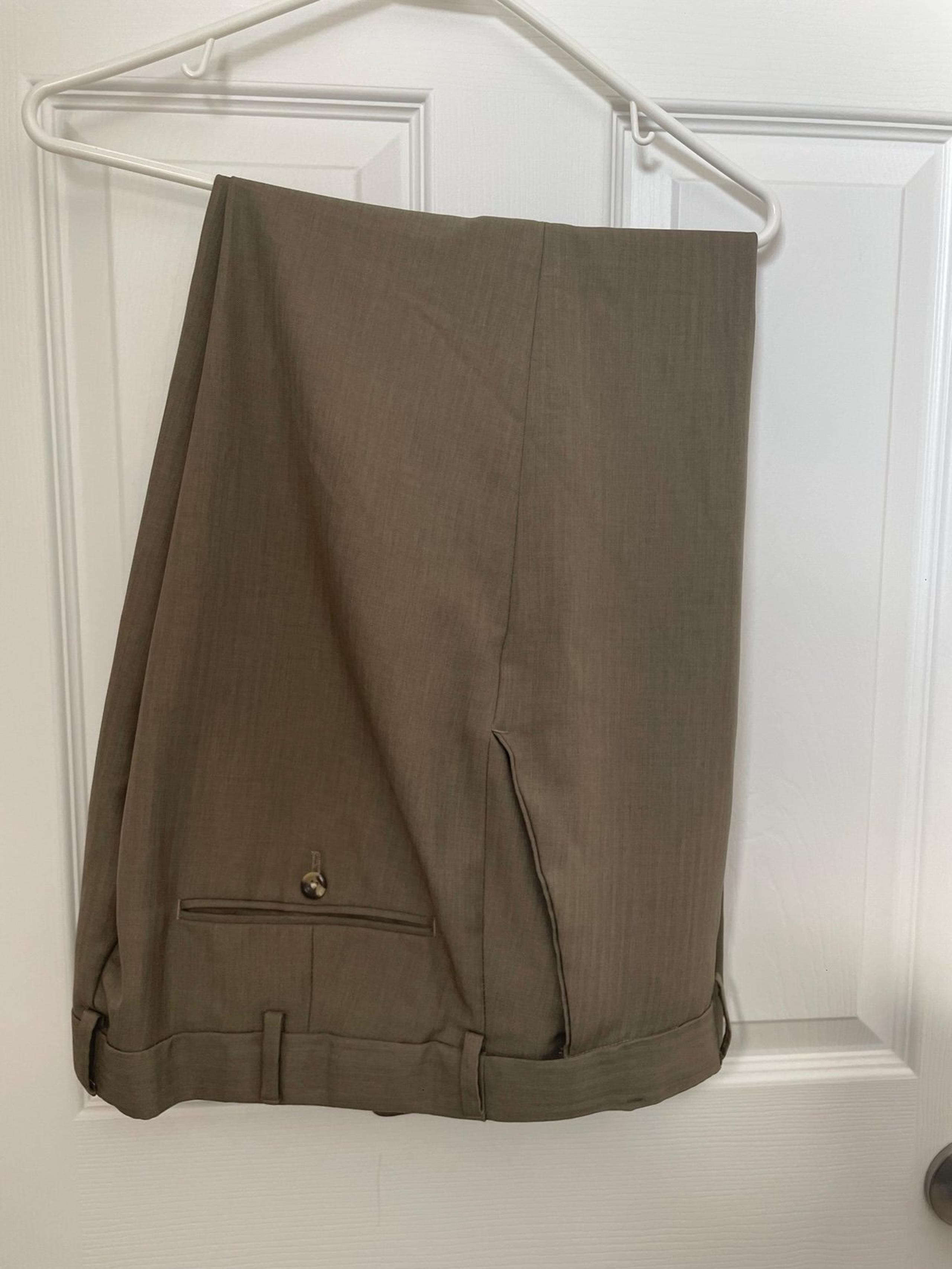 Men's Khaki Dress Pants 36 x 29 classic fit 100% polyester by Croft & Barrow