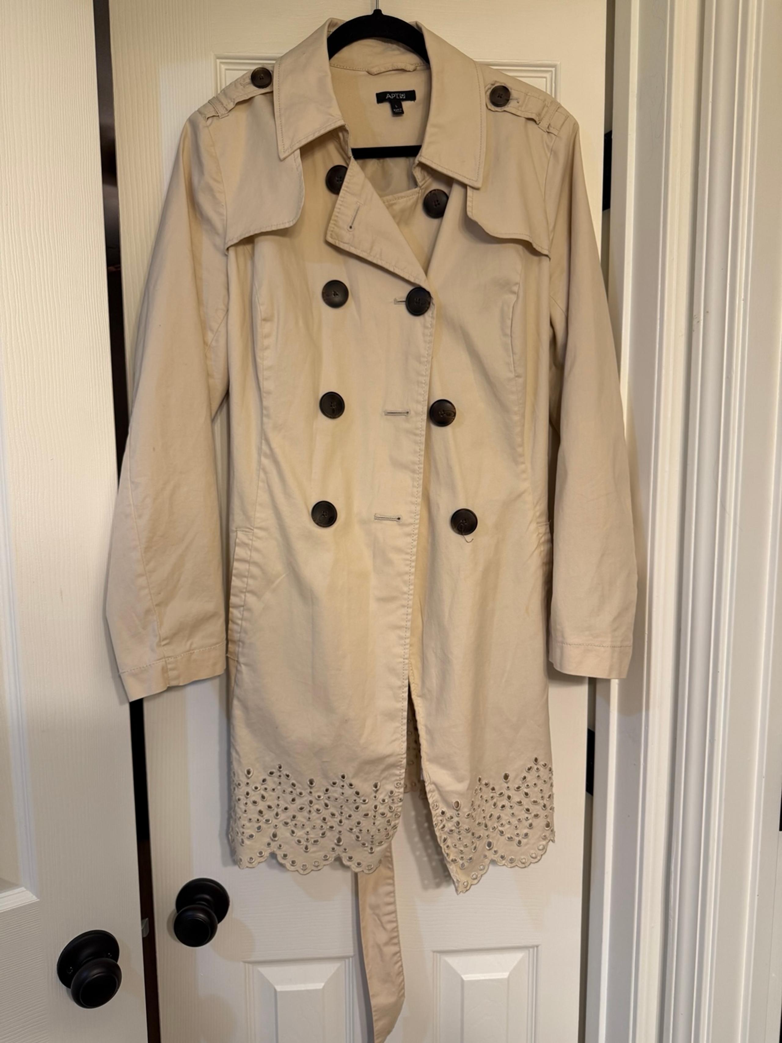 Apt 9 Beige trench Coat Size L