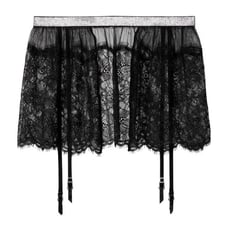 Victoria’s Secret Shine Strap Lace Skirt Rhinestone Garter Belt Lingerie S