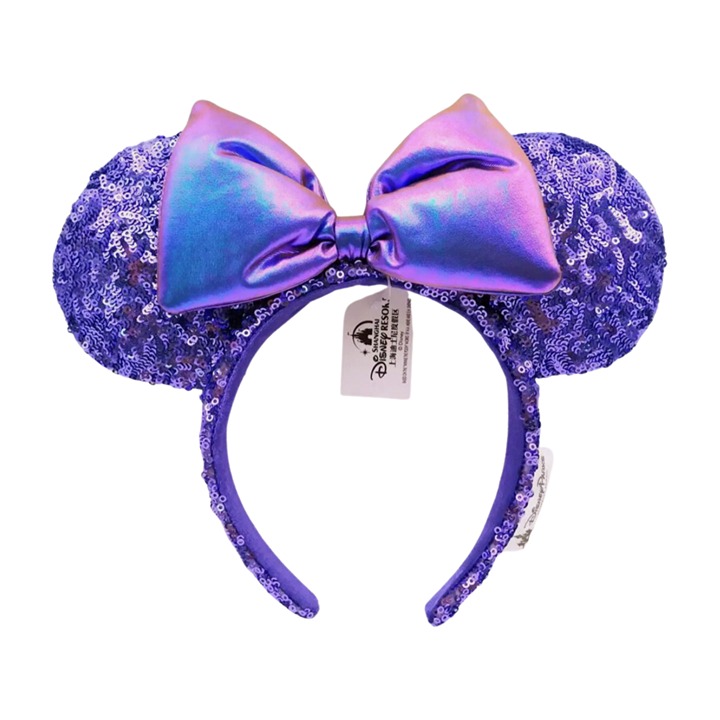 Disney Parks Authentic Potion Purple Minnie Mouse Sequin Ears Headband - NWT