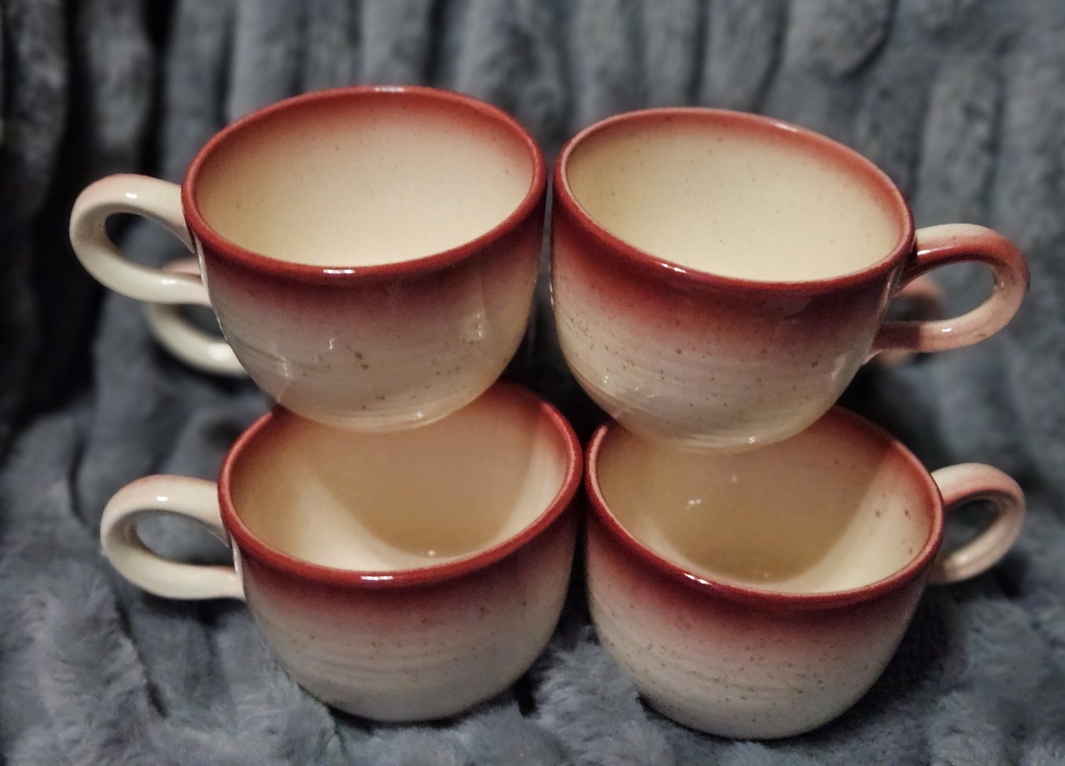 Franciscan Country Craft Raspberry Cream Cups (6) Made in the USA