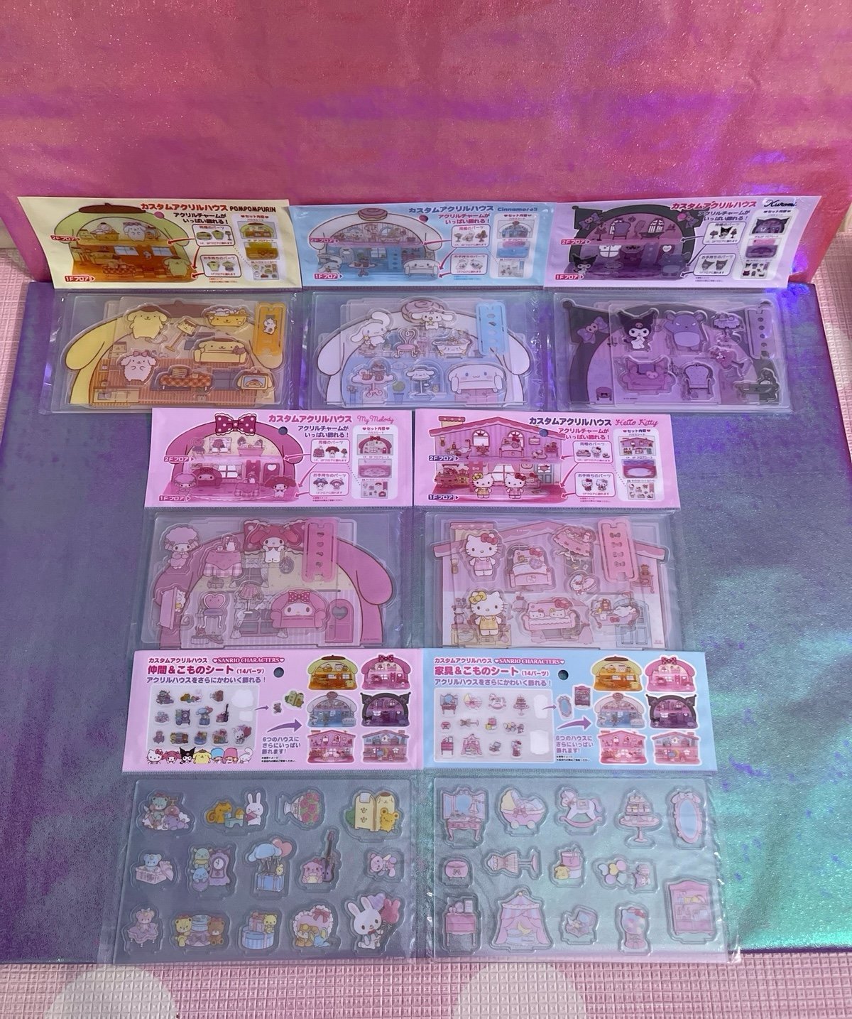 Sanrio Hello Kitty Cinnamoroll Pompompurin My Melody Kuromi Acrylic Playhouses