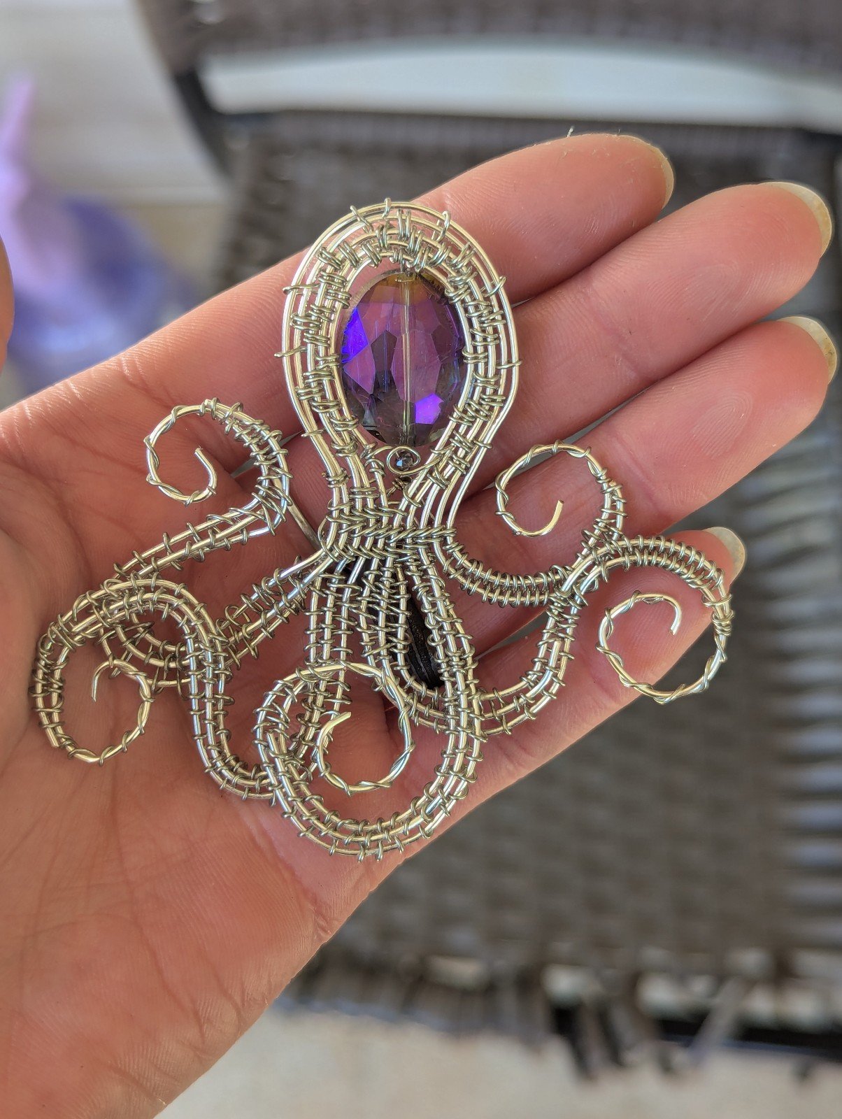 Wire wrapped octopus.