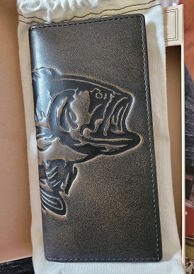 New BASS FISH Long Wallet For Men | Full Grain Leather with Hand Burnished Finis