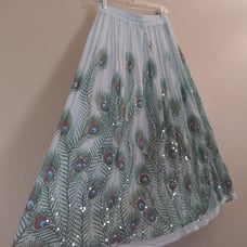 Jessica Taylor Sparkly Peacock Midi Skirt Women's One Size