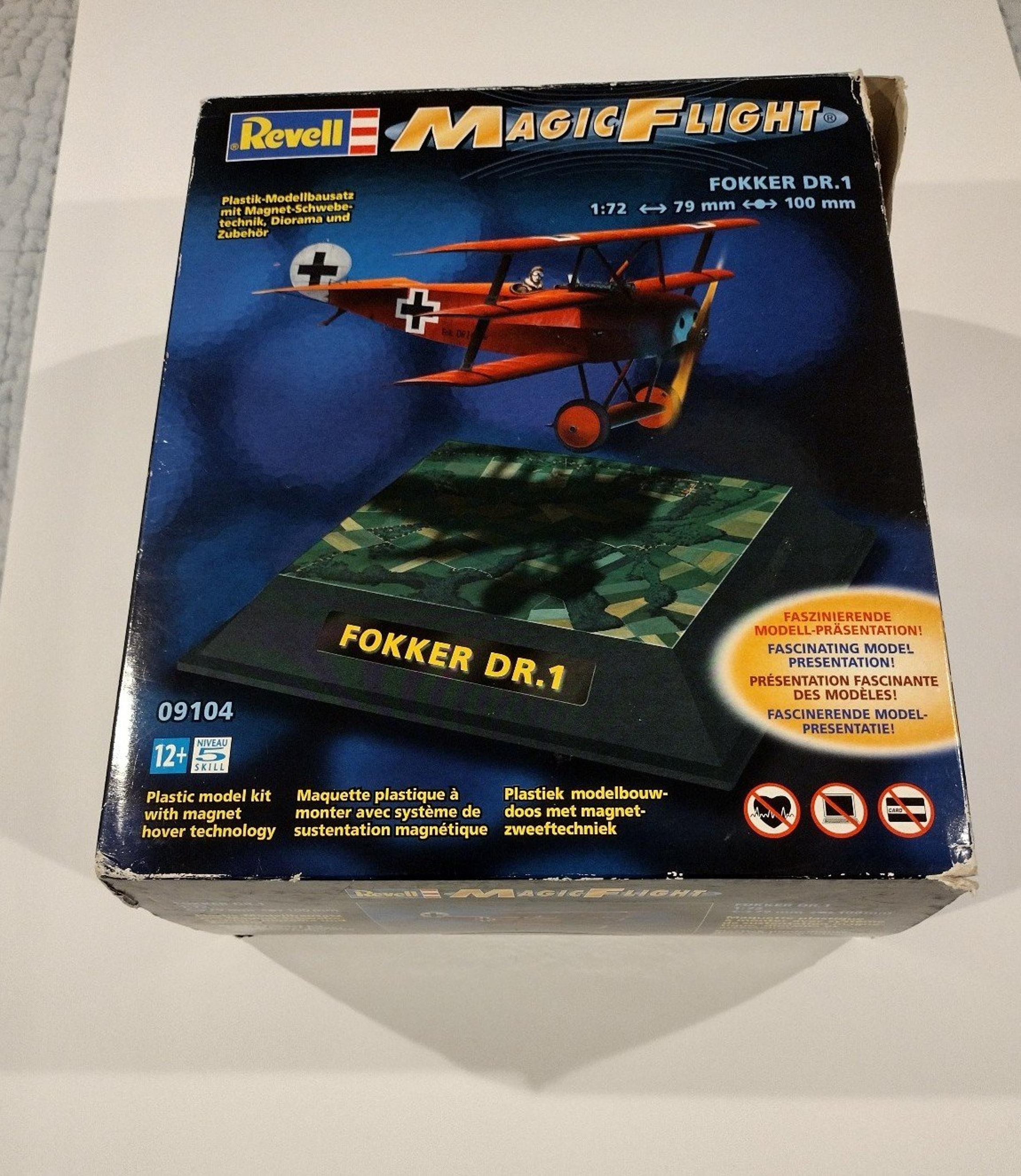Revell Magic Flight plastic plane model with magnetic hover technology.