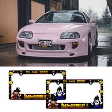New Universal 2PCS Anime Dragon Ball Z ABS Plastic Black License Plate Frame