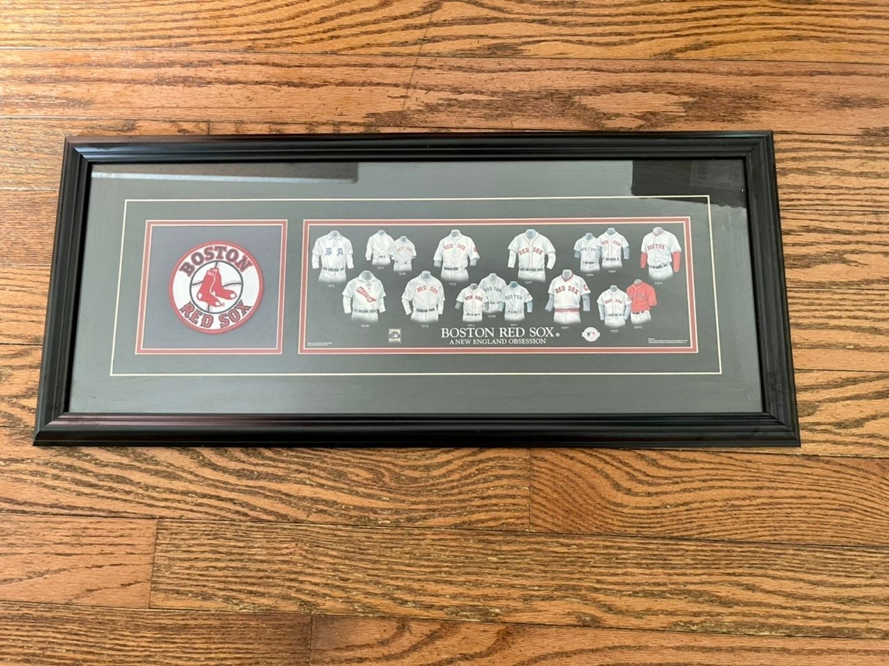 Boston Red Sox Uniform Evolution Framed & Matted Photo with Uniform Patch
