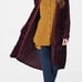 U- Maroon Textured Velvet Midi Cardigan