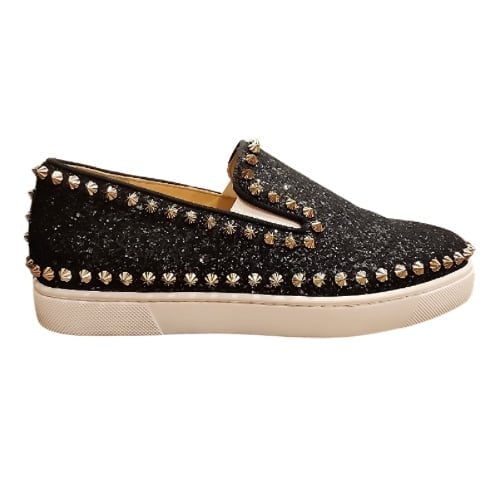 Christian Louboutin Pik Boat Glitter Sneakers