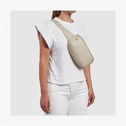 Monos Metro Sling Bag Ivory Vegan Leather Crossbody Belt Bag