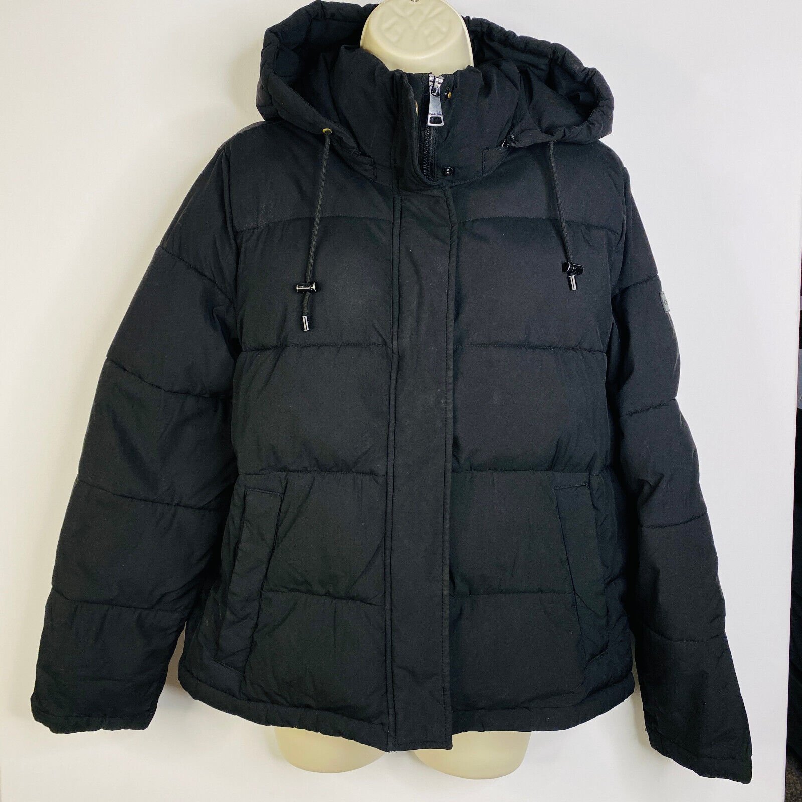 Calvin Klein winter jacket Short Quilted Puffer Black Sz Large