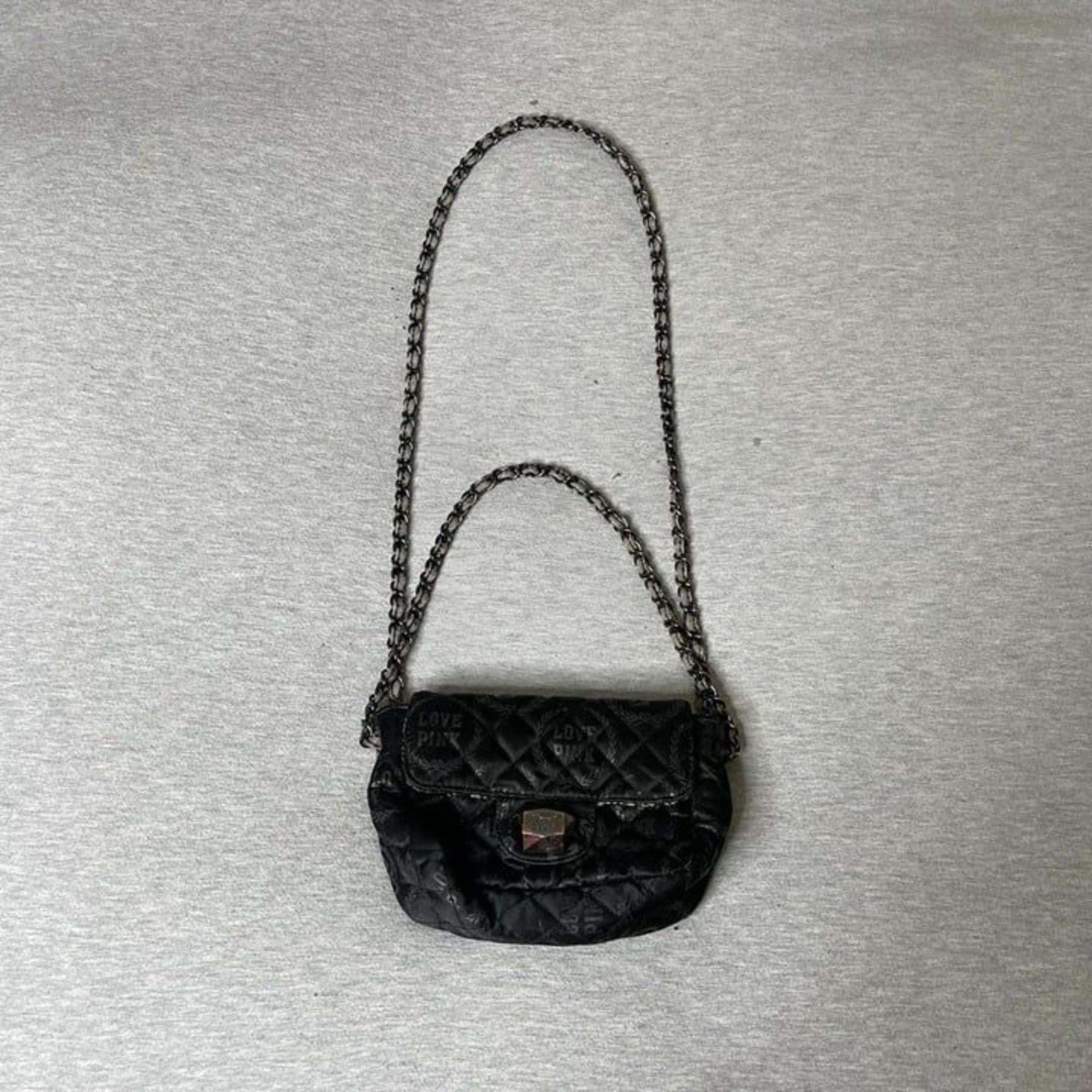 Victoria's Secret PINK Vintage Chain Strap Crossbody Handbag 8” x 6”