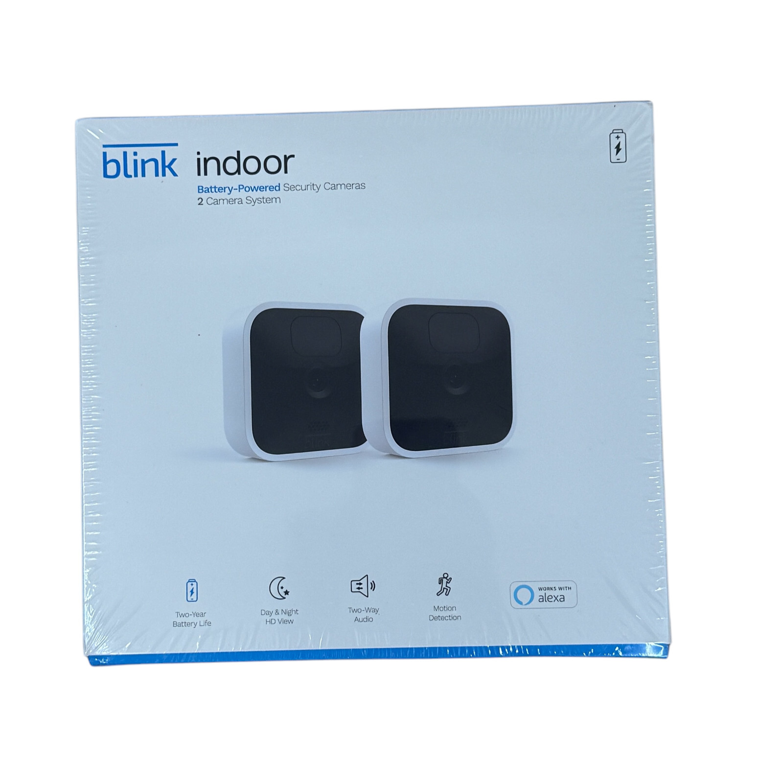 Blink Indoor Wireless Security 2-Camera System With Sync Module Full HD New