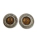 Vintage 950 Sterling Silver Mate Gourd Engraved Love Birds Clip On Earrings