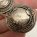 Vintage 950 Sterling Silver Mate Gourd Engraved Love Birds Clip On Earrings