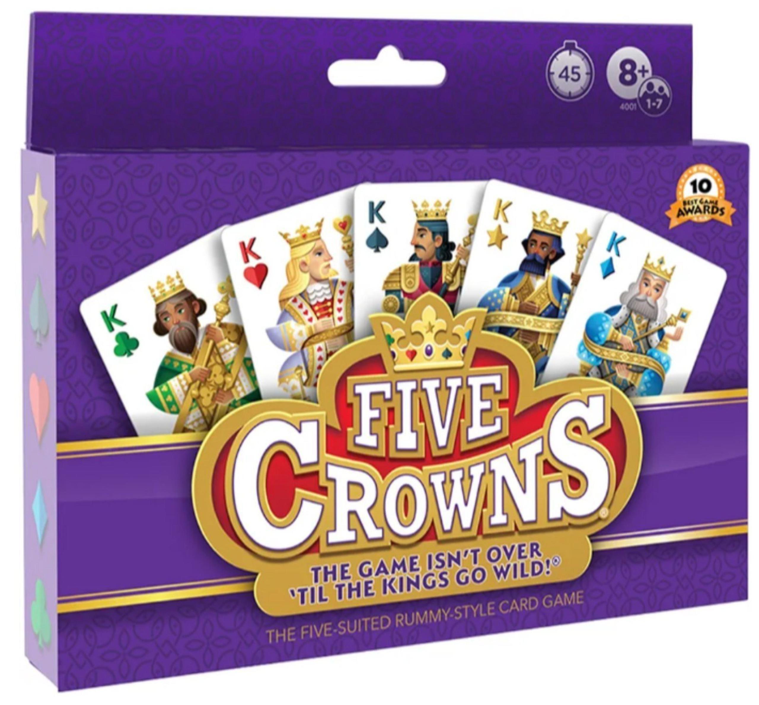 PlayMonster Five Crowns  5 Suited Rummy-Style Card Game — For Ages 8+