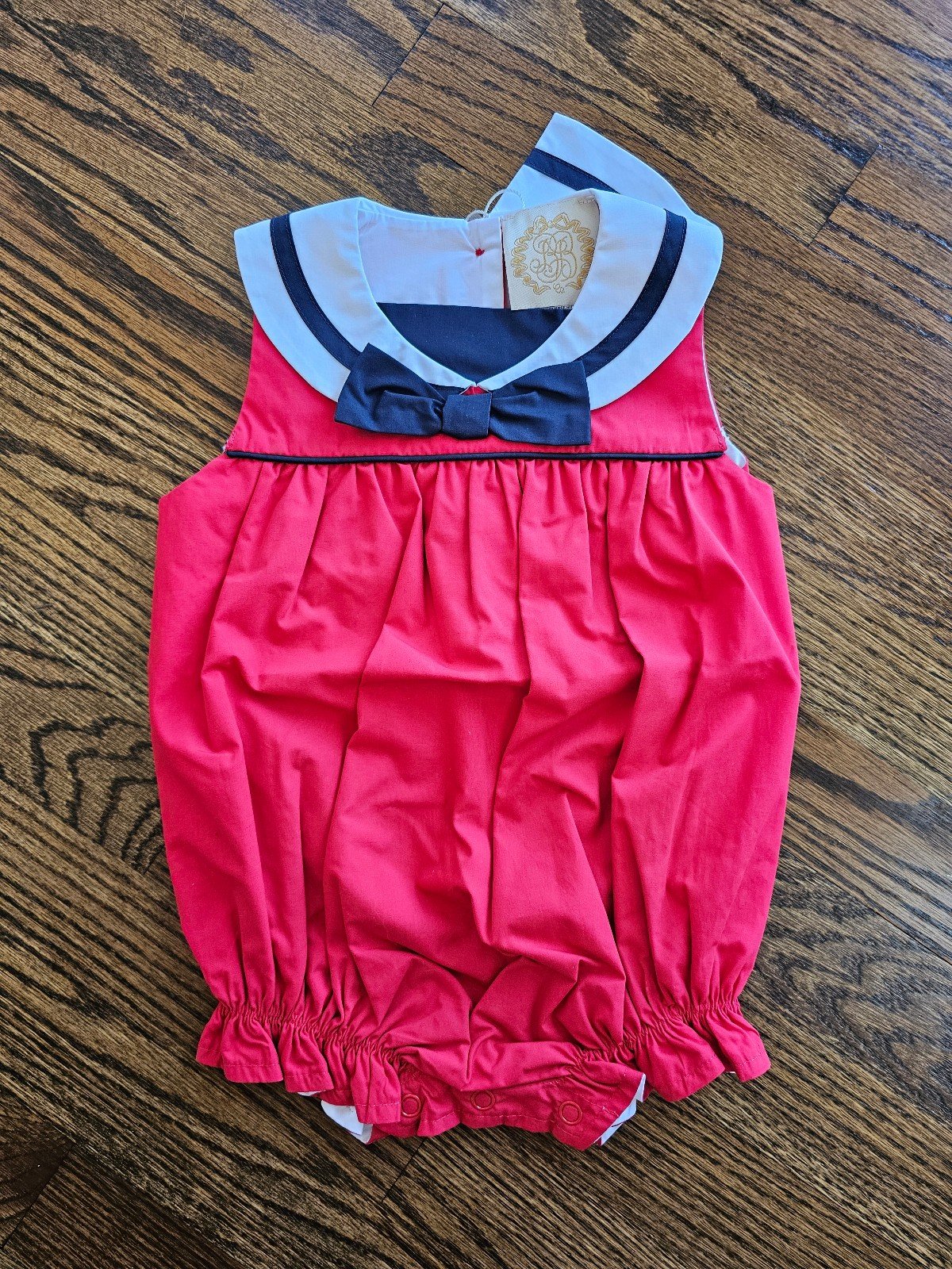 The Beaufort Bonnet Company Baby Girl Sailor Stiles Red Sunsuit, 12-18 Months