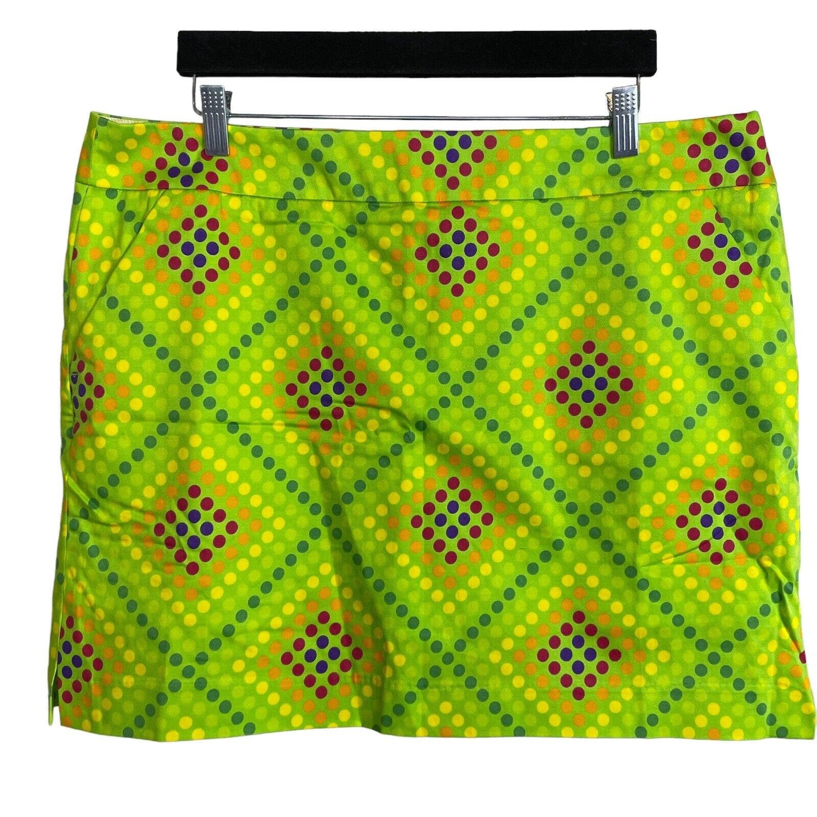 Loudmouth Ladies Skorts Size 16 Golf Skirt Colorful Dots Batik Print