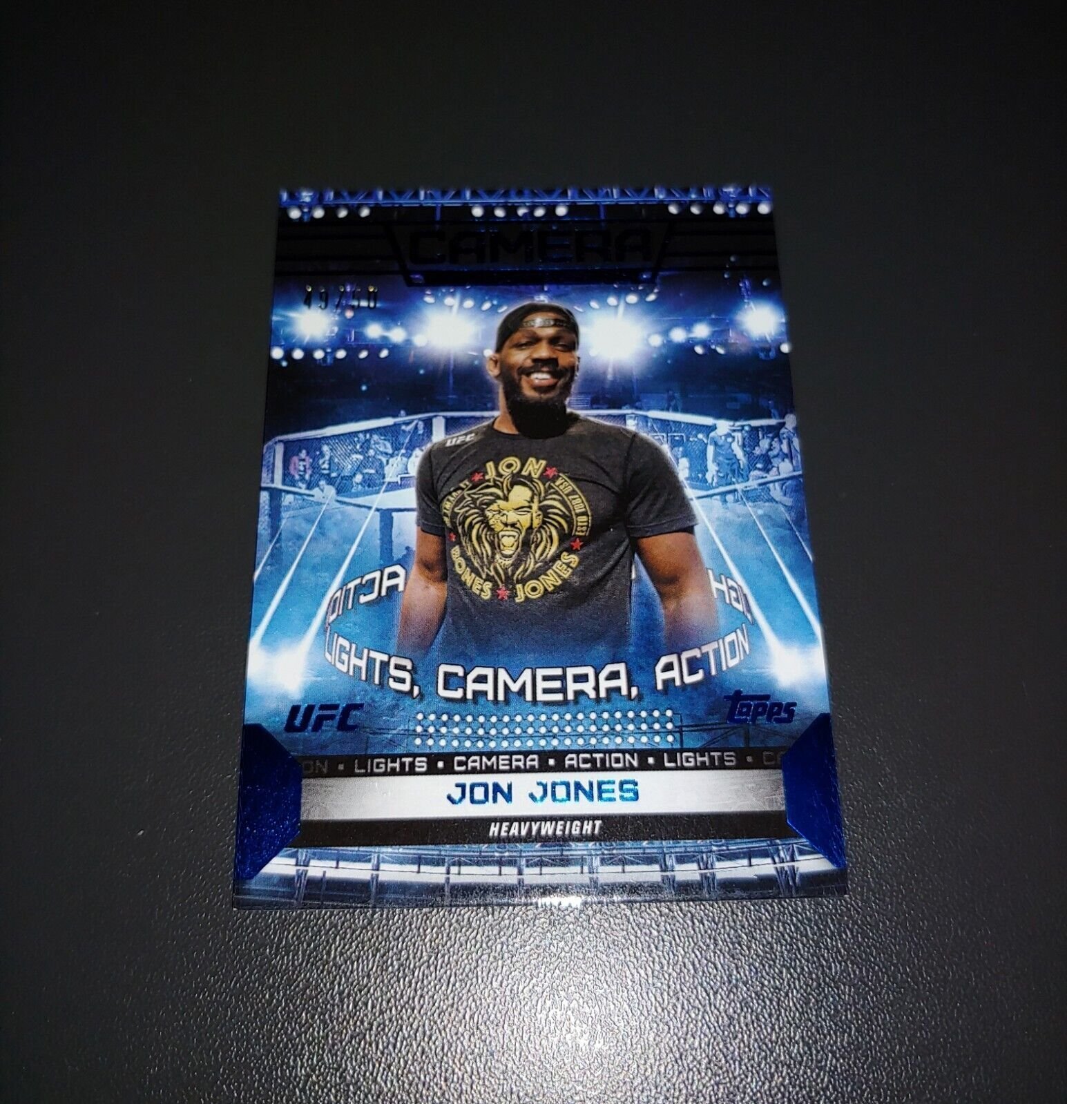 2024 Topps UFC Blue Knockout Jon Jones Lights Camera Action (49/50) CAM-20