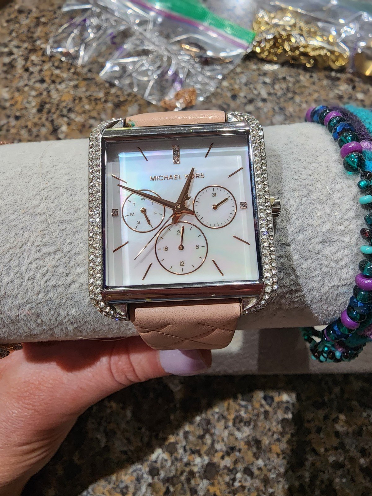 michael kors watch pearl face