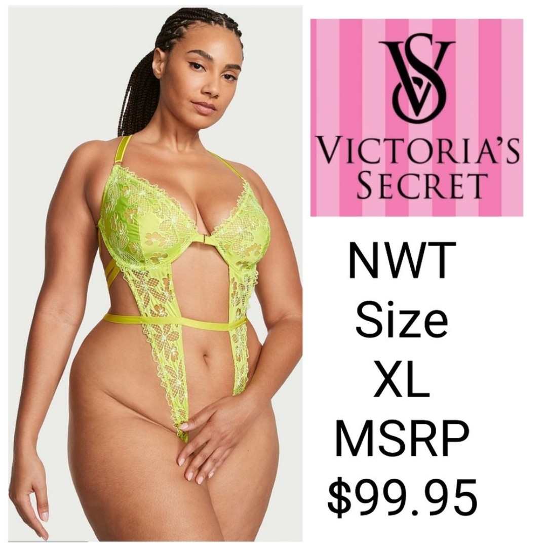 NWT Victoria's Secret Very Sexy Unlined Crotchless Teddy Size XL